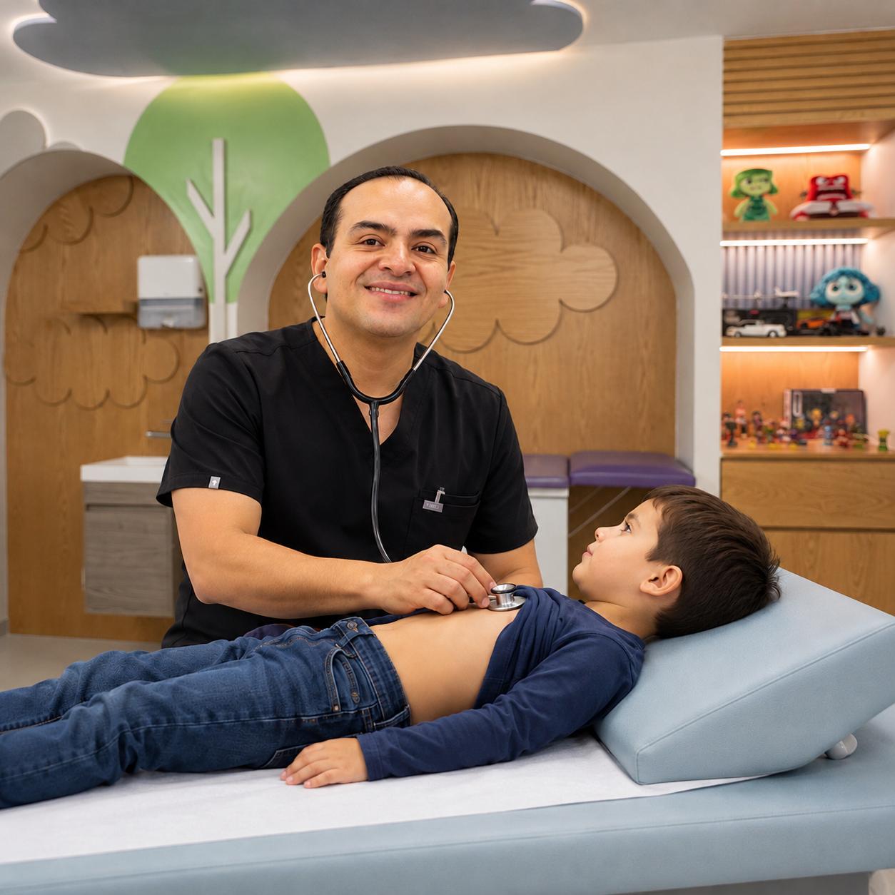 Dr. Víctor Monroy en consulta de infectología pediátrica en Aguascalientes